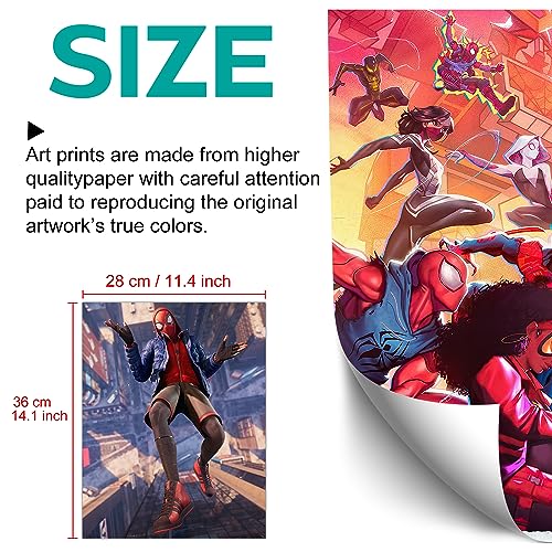 moriso Teens Hero Cartoon Posters (12 Pack with Wall Collage Kit) 14" x 11" Super Hero Poster Art Print Home Living Room Wall Decoration Room Decor Unframed