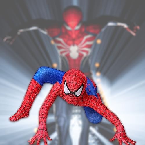 Redleo Spider Costume for Kids, Halloween Costumes Super Hero Cosplay 3D Spandex Bodysuit Jumpsuit for Boys Children