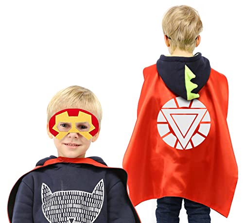 VOSOE Superhero Capes and Masks Cosplay Costumes Birthday Party Christmas Halloween Dress up Gift for Kids (Hulk 5 Sets)