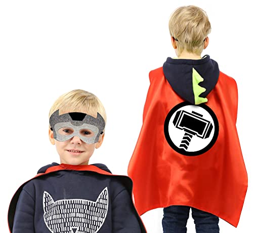 VOSOE Superhero Capes and Masks Cosplay Costumes Birthday Party Christmas Halloween Dress up Gift for Kids (Hulk 5 Sets)