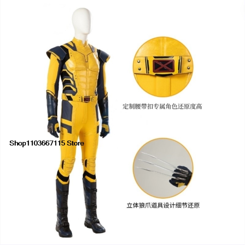 New Deadpool 3 Wolverine Cosplay Costume Superhero Cosplay Zentai Full Set With Bosysuit Shoes Handmade Halloween Man Outfit