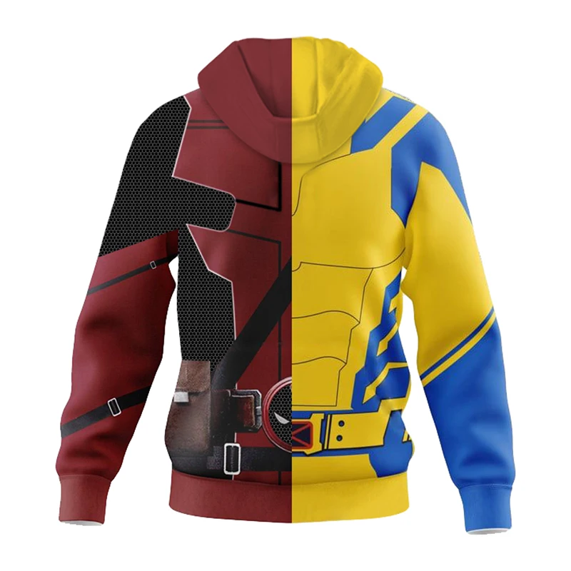 Deadpool Wolverine Cosplay Hoodie Superhero 3D Polyester Autumn Halloween Unisex Wolverine Jacket Thin Party Deadpool Costume