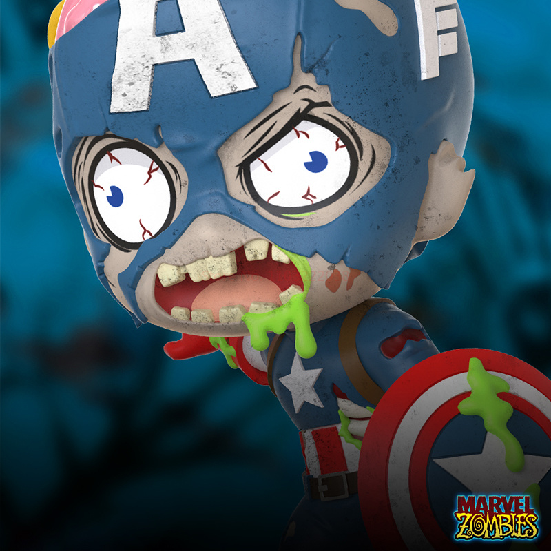 Hottoys Marvel Zombie Iron Man Captain America Wolverine Deadpool Hulkcosbi Mini Action Figure Decoration Collection Model Toys