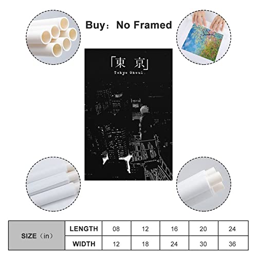 LIUBO Anime Poster Tokyo Ghoul Kaneki Poster Canvas Wall Art Room Aesthetic Bedroom Decor Posters 16x24inch(40x60cm)