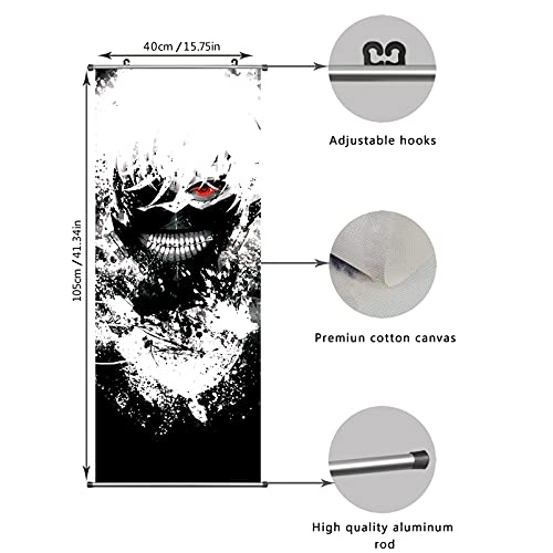 CosInStyle Anime Scroll Poster for Kaneki Ken - Fabric Prints 100 cm x 40 cm | Premium and Artistic Anime Theme Gift | Japanese Manga Hanging Wall Art Room Decor