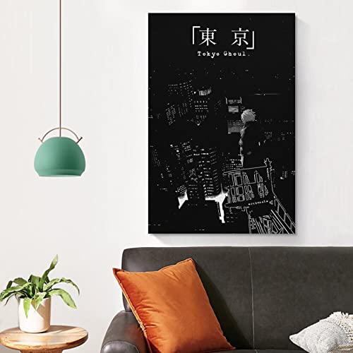 LIUBO Anime Poster Tokyo Ghoul Kaneki Poster Canvas Wall Art Room Aesthetic Bedroom Decor Posters 16x24inch(40x60cm)