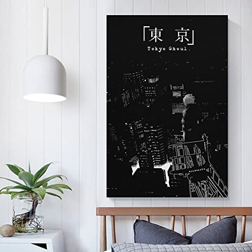 LIUBO Anime Poster Tokyo Ghoul Kaneki Poster Canvas Wall Art Room Aesthetic Bedroom Decor Posters 16x24inch(40x60cm)