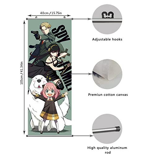 COSPLAY STUDIO Original Creativity Scroll Poster - Fabric Prints 100 cm x 40 cm | Premium and Artistic Anime Theme Gift | Japanese Manga Anya Hanging Wall Art Room Decor