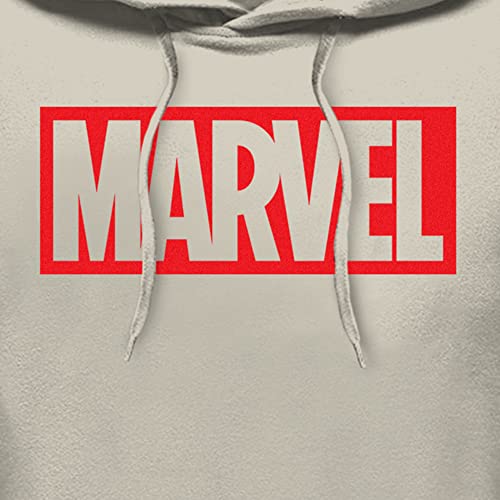 Retro Marvel Logo Men's Hoodie in Sand Color