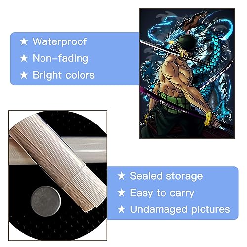 Anime One Zoro Piece Canvas Wall Art - Poster Japanese Characters HD Print Poster for Anime Fans Best Gift for Anime Lovers 12×16 in