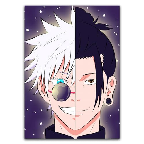 hey50 JJK Anime Poster Jujutsu Canvas Kaisen Wall Art HD Print Gojo Poster for Anime Fans Best Gift 12×16 in