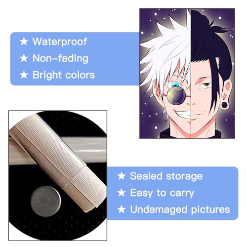 hey50 JJK Anime Poster Jujutsu Canvas Kaisen Wall Art HD Print Gojo Poster for Anime Fans Best Gift 12×16 in