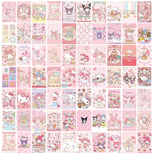 NIKANOMI 110Pcs Anime Wall Collage Kit Aesthetic Pictures Pink 4x6 inch Room Decor Kawaii and Sweet Dorm Photo for Teen Girls
