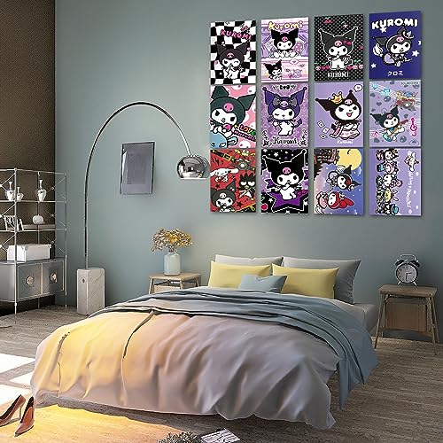 ArtBiz 12 PCS Kawai Poster Set, 11.5x16.5 Wall Art Prints Double-Sided, Cute Anime Poster Room Decor for Teen Girls Bedroom