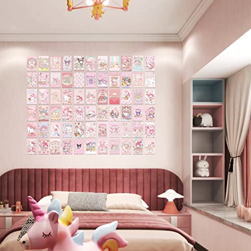 NIKANOMI 110Pcs Anime Wall Collage Kit Aesthetic Pictures Pink 4x6 inch Room Decor Kawaii and Sweet Dorm Photo for Teen Girls