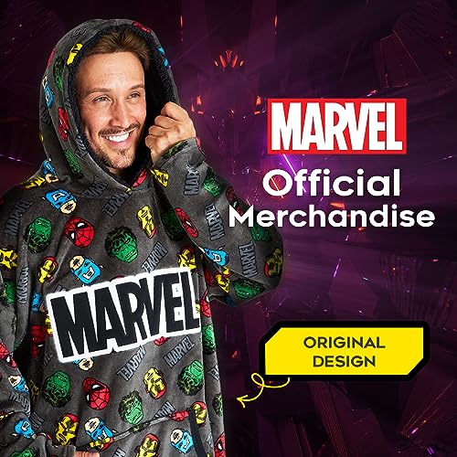 MARVEL Hoodie Blanket, Oversized Soft Hooded Wearable Blanket