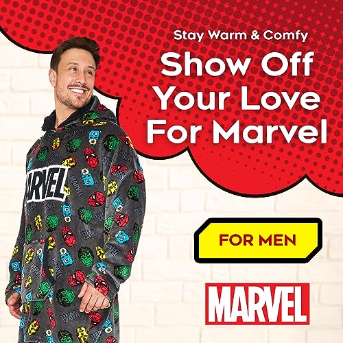 MARVEL Hoodie Blanket, Oversized Soft Hooded Wearable Blanket