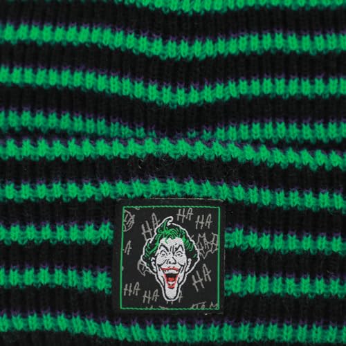 DC Comics Joker and Batman 2-Pack Beanies - Officially Licensed, Acrylic Yarn, OSFM Multicolored