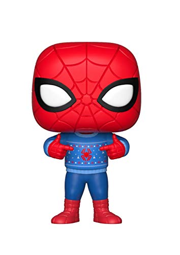 Funko Pop Marvel: Holiday - Spider-Man with Ugly Sweater Collectible Figure, Multicolor