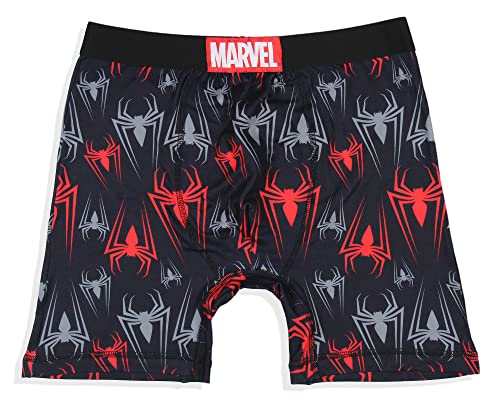 Marvel Mens' 2 Pack Spider-Man Spidey Boxers Underwear Boxer Briefs (Large) Black