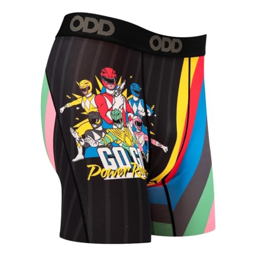 Odd Sox Men's Boxer Brief, Go Go Power Rangers, Fun Novelty Underwear, XX-Large