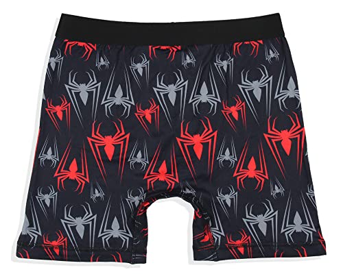 Marvel Mens' 2 Pack Spider-Man Spidey Boxers Underwear Boxer Briefs (Large) Black