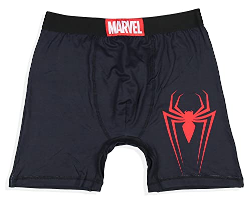 Marvel Mens' 2 Pack Spider-Man Spidey Boxers Underwear Boxer Briefs (Large) Black