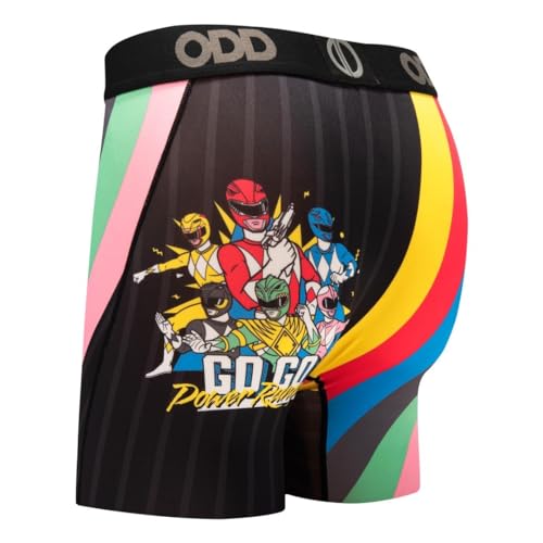 Odd Sox Men's Boxer Brief, Go Go Power Rangers, Fun Novelty Underwear, XX-Large