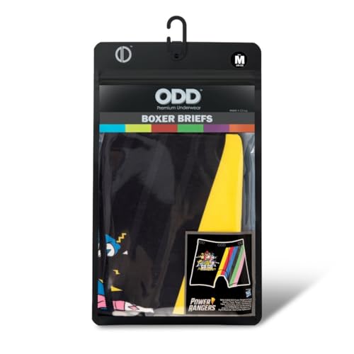 Odd Sox Men's Boxer Brief, Go Go Power Rangers, Fun Novelty Underwear, XX-Large