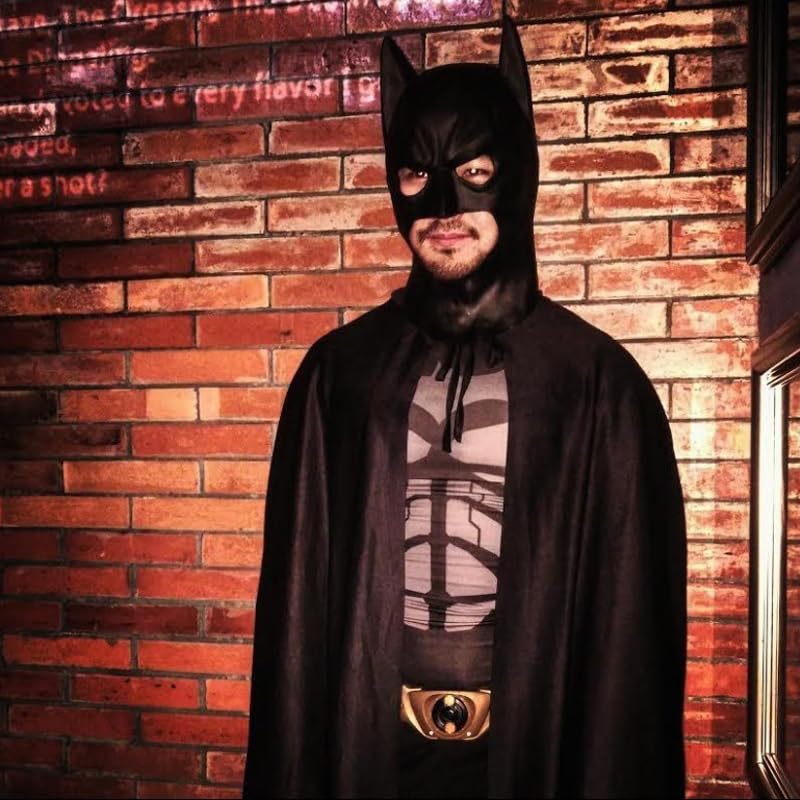 nezababy Adult Bat Mask Cowl Superhero Cosplay Costume Props Bruce Wayne Knight Accessory Halloween Masquerade Toy for Men Women