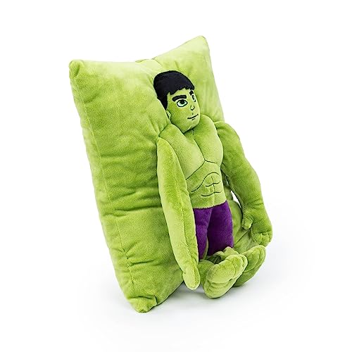 Jay Franco Marvel Spidey & His Amazing Friends Hulk 3D Snuggle Plush Pillow - Super Soft Green Avengers Pillow - Measures 15 Inches