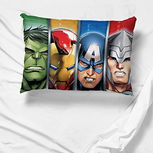 Jay Franco Marvel Avengers Halo 2 Pack Pillowcase - Double-Sided Kids Super Soft Bedding Features Captain America, Hulk, Iron Man, & Spiderman