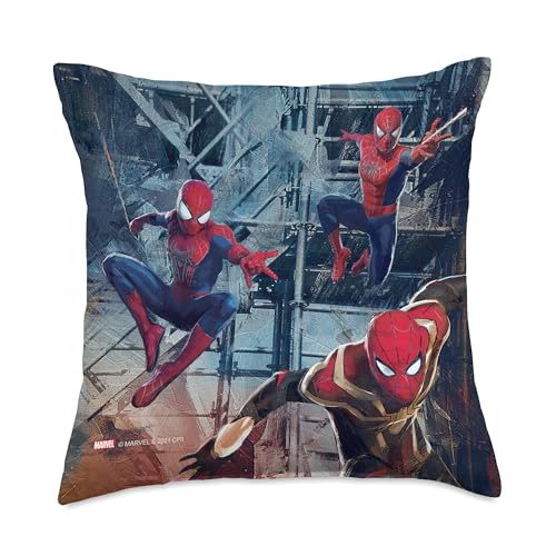 Marvel Man No Way Home Spider-Men Jump Throw Pillow, 18x18, Multicolor