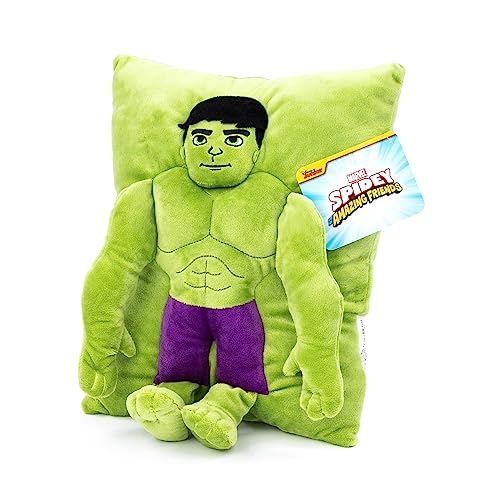 Jay Franco Marvel Spidey & His Amazing Friends Hulk 3D Snuggle Plush Pillow - Super Soft Green Avengers Pillow - Measures 15 Inches