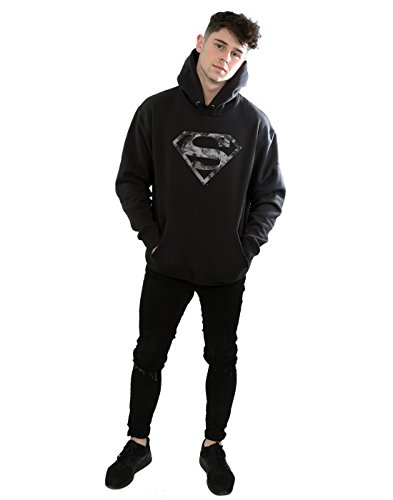 Superman Logo Hoodie Large Black - DC Comics Men's