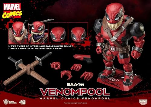 Beast Kingdom Marvel Comics: Venompool EAA-144 Egg Attack Action Figure, Multicolor