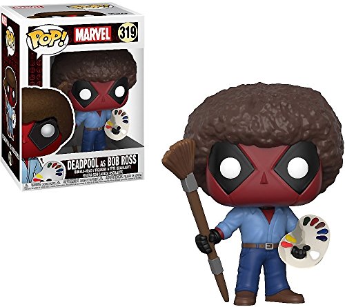 Funko Pop! Marvel X-Men: Deadpool Playtime - Bob Ross Deadpool Vinyl Figure (Bundled with Pop Box Protector Case)