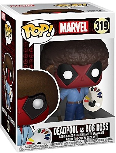 Funko Pop! Marvel X-Men: Deadpool Playtime - Bob Ross Deadpool Vinyl Figure (Bundled with Pop Box Protector Case)