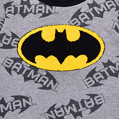 DC Comics Batman Boys’ Hoodie for Toddler and Little Kids – Black/Grey