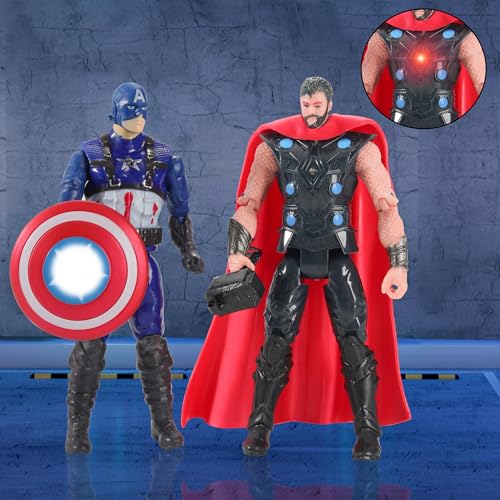 7Pcs Superhero Action Figures Toys, Collectible Figures Gift for Kids and Fans Obsessed with Character Collections