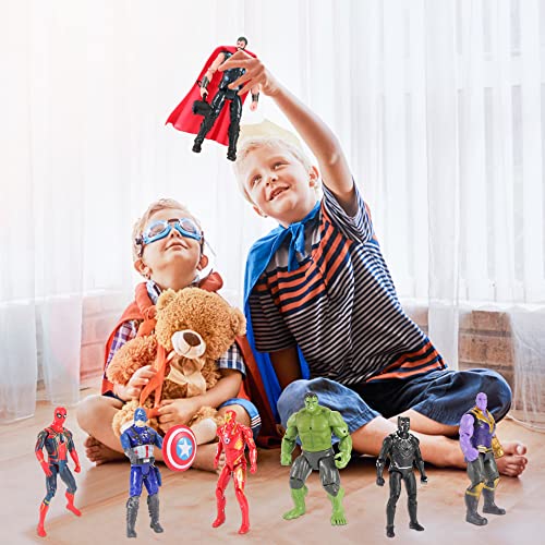 7Pcs Superhero Action Figures Toys, Collectible Figures Gift for Kids and Fans Obsessed with Character Collections