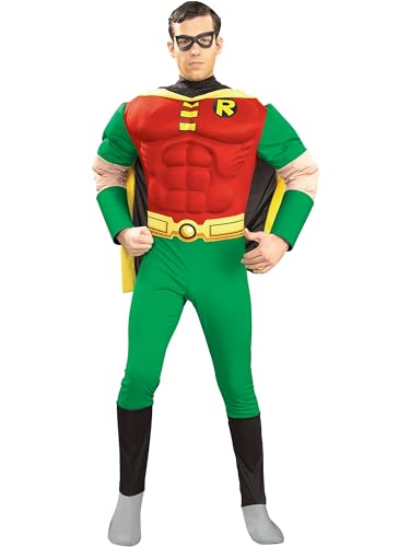 DC Comics Deluxe Muscle Chest Robin Adult Costume, Large