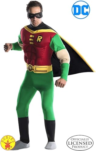 DC Comics Deluxe Muscle Chest Robin Adult Costume, Large