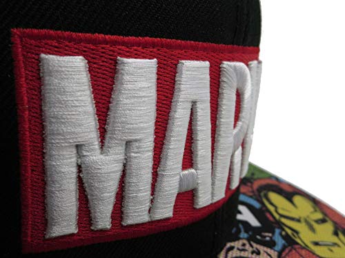 BIOWORLD Marvel Halftone Black Snapback Baseball Cap