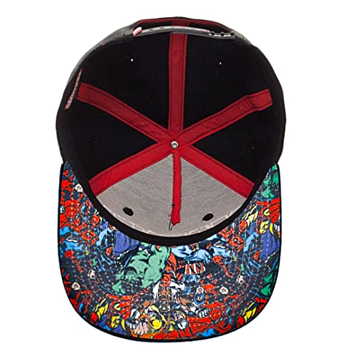 Bioworld Marvel Comic Logo Sublimated Bill Snapback Cap Hat Black