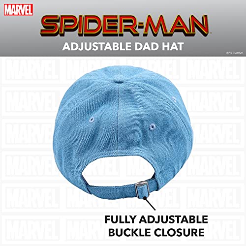 Concept One Marvel Spider-Man Cotton Adjustable Dad Hat, Denim, One Size