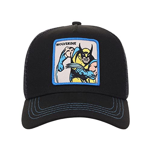 Wolverine Retro A-FrameTrucker Adjustable Snapback Hat Black/Light Blue