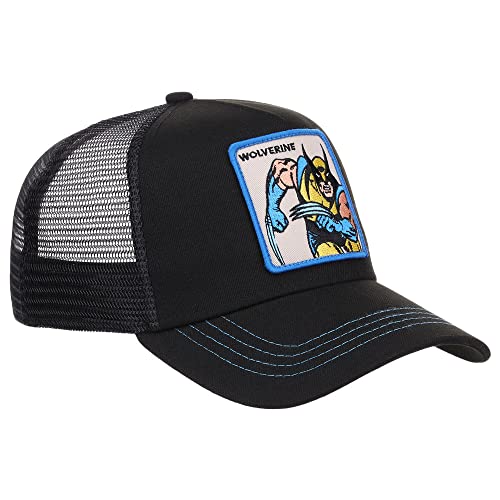 Wolverine Retro A-FrameTrucker Adjustable Snapback Hat Black/Light Blue