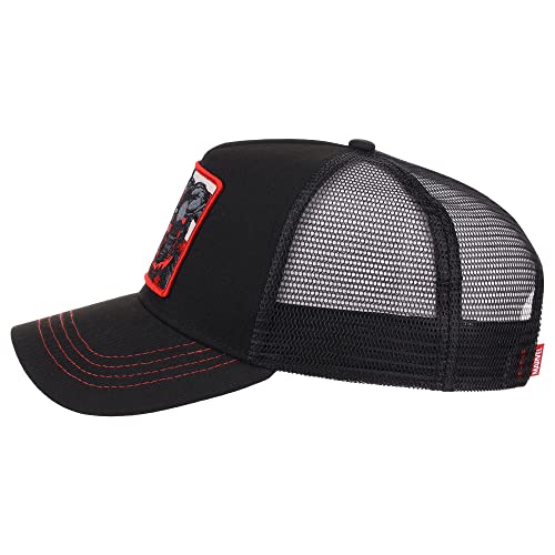 Marvel Deadpool A-Frame Trucker Adjustable Snapback Hat Black/Red