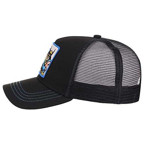 Wolverine Retro A-FrameTrucker Adjustable Snapback Hat Black/Light Blue